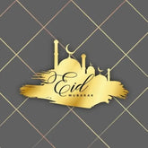 Wenskaart Eid mubarak -gouden moskee I-Creations